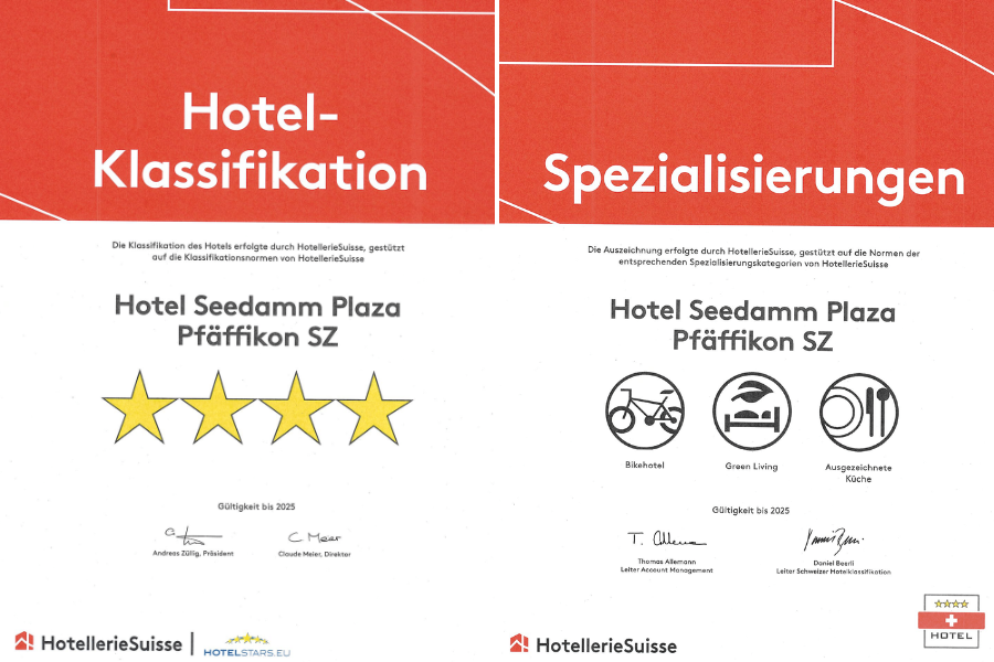 HotellerieSuisse 4-Sterne Klassifikation und Spezialisierungen